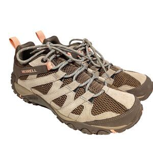 Merrell Alverstone Hiking Shoes Low Boots J033034 Aluminum/Peach Womens Size 9